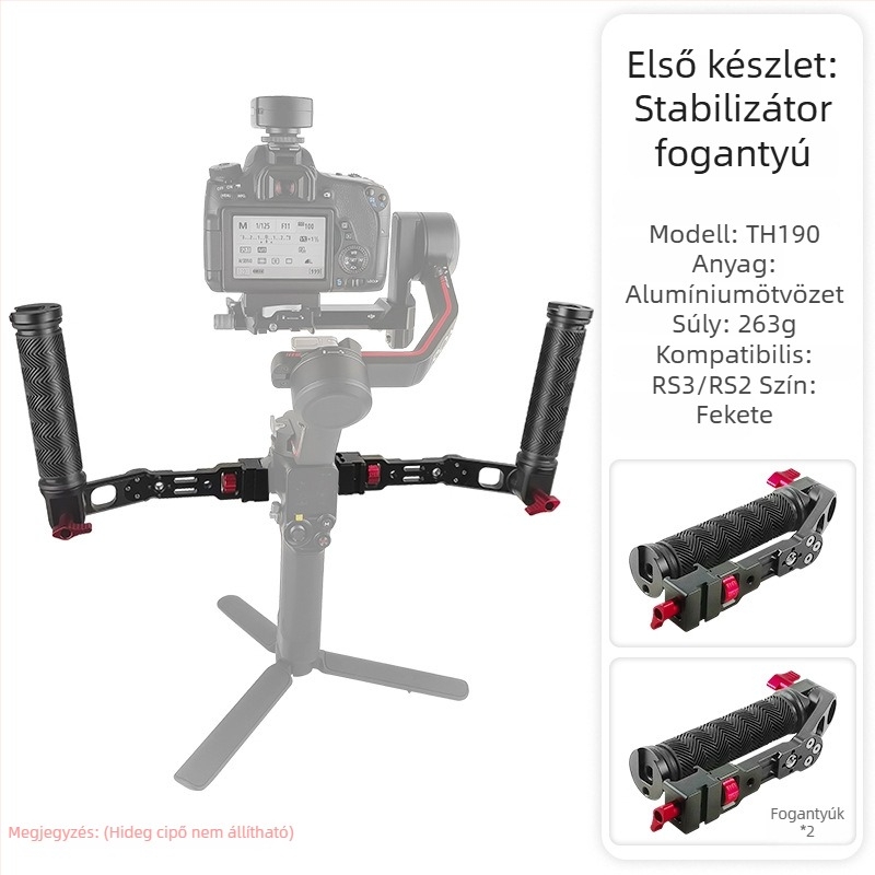 Stabilizátor kézi hosszabbító, alumíniumötvözet, lyukacsos, bayonet rögzítés, RS2 RS3 RSC2, 263 g