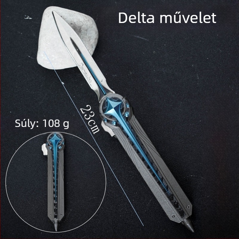 Ötvözetes fegyver dísz – Delta Polaris, kétirányú rugalmas kés modell Moment Animation-tól