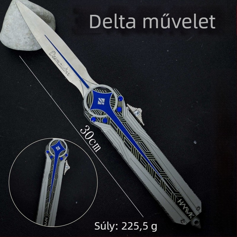 Ötvözetes fegyver dísz – Delta Polaris, kétirányú rugalmas kés modell Moment Animation-tól