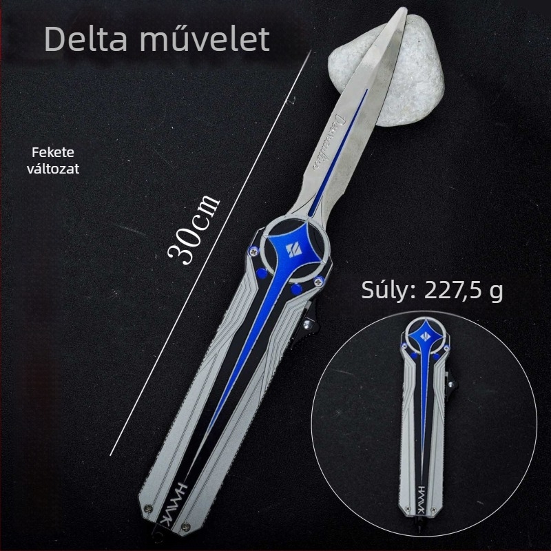 Ötvözetes fegyver dísz – Delta Polaris, kétirányú rugalmas kés modell Moment Animation-tól