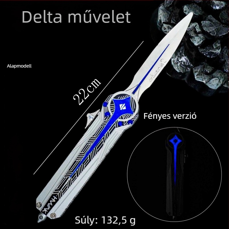 Ötvözetes fegyver dísz – Delta Polaris, kétirányú rugalmas kés modell Moment Animation-tól