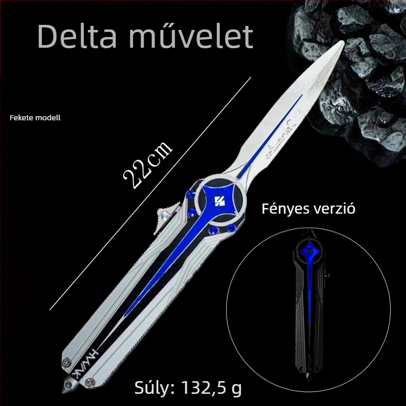 Ötvözetes fegyver dísz – Delta Polaris, kétirányú rugalmas kés modell Moment Animation-tól