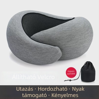 U-alakú nyakpárna memóriahabból, Modal szövettel, autóutazáshoz, modern minimalista stílus