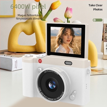 Gyermekek számára készült digitális kamera Y02, CCD szenzor 68MP, 16x optikai zoom, max felbontás 1280×1024, 2,4 hüvelykes forgatható kijelző, TF-kártya tárhely