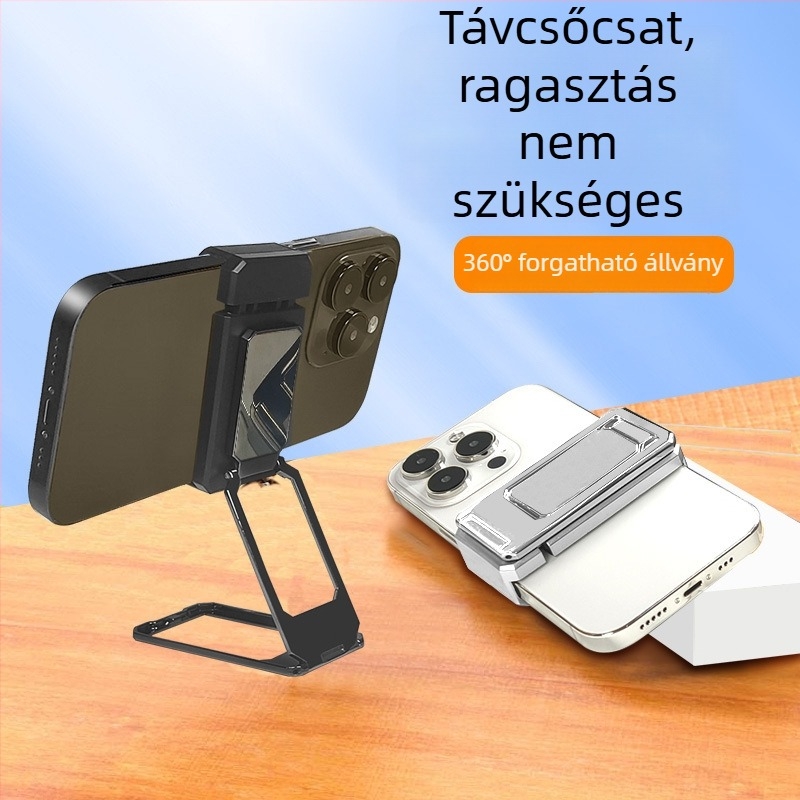 Miaokang bear Lazy Bracket telefon-tartó – ötvözet, dupla gyűrű, összecsukható asztali állvány, univerzális