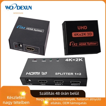 HDMI 1 bemenet 2 kimenet kapcsoló/elosztó, 4K felbontás, max 8 m kábel, modell BW-4KH102M