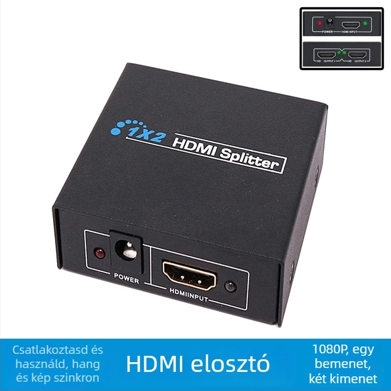 HDMI 1 bemenet 2 kimenet kapcsoló/elosztó, 4K felbontás, max 8 m kábel, modell BW-4KH102M