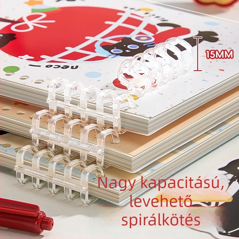 Kaba Bear A5 leválasztható lazán kötött jegyzetfüzet, vonalas oldalak, diákoknak