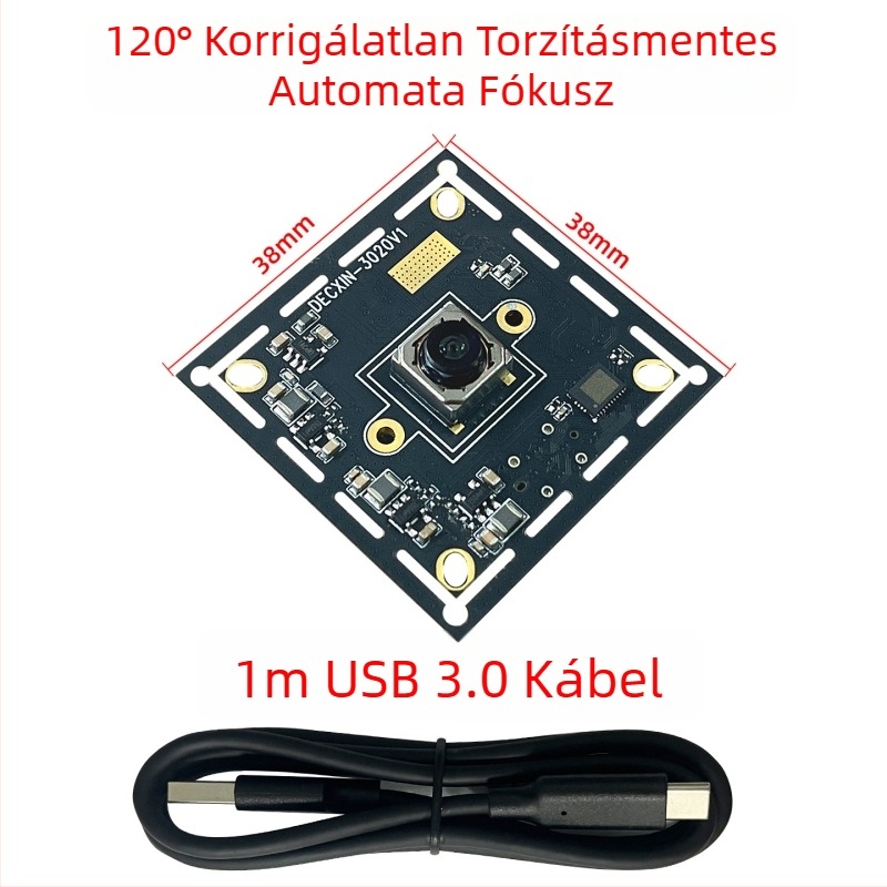 USB 3.0 ipari kamera 8MP IMX179, fix fókusz, arcfelismerés, illesztőprogram nélkül, Linux-kompatibilis