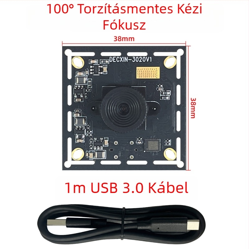 USB 3.0 ipari kamera 8MP IMX179, fix fókusz, arcfelismerés, illesztőprogram nélkül, Linux-kompatibilis