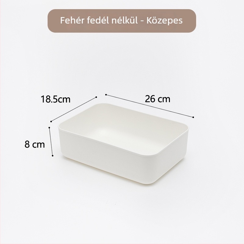 Műanyag tároló doboz fedővel - nagy kapacitású, PP anyag, rakható, ruhákhoz, fehérneműhöz és játékokhoz