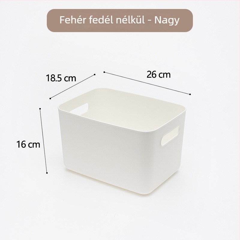 Műanyag tároló doboz fedővel - nagy kapacitású, PP anyag, rakható, ruhákhoz, fehérneműhöz és játékokhoz