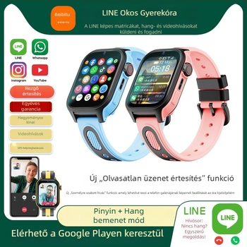 Gyermekek 4G okosóra SIM-kártya nyílással (IPS 1.96'' kijelző, 850 mAh akkumulátor, négyzetes számlap, mindennapi vízálló)