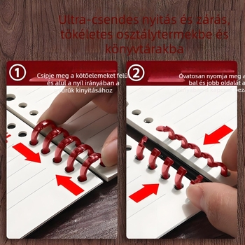 Retro DIY jegyzetfüzet A4 tok gyűrűzáras, A5-ös borító, perforált