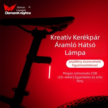 Kerékpár hátsó lámpa — USB-C töltés, szíj szerelés, terepkerékpár éjszakai használathoz
