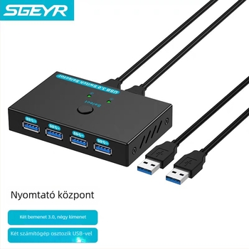 KVM kapcsoló, 2 bemenet, 4 kimenet HDMI, USB megosztás billentyűzet, egér és nyomtató számára, 4K, Windows-kompatibilis, SG-U304