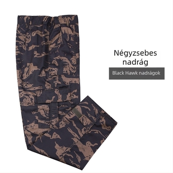 Férfi munkaruha cargo nadrág, pamut vászon, nedvesség-elvezető, több zseb, ideális gyárban és autójavításban