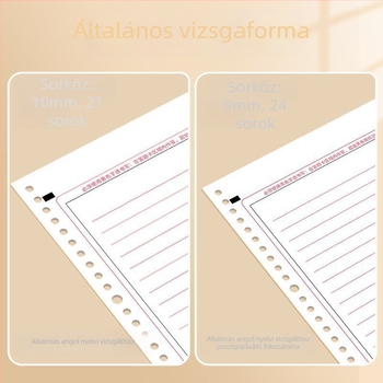 A4-es angol esszépapír vizsgákhoz, 40 oldal, Dowling papír, 10 lyuk, Jiaxun 11123609