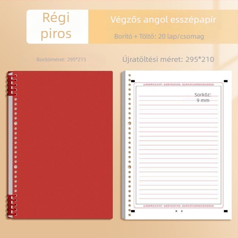 A4-es angol esszépapír vizsgákhoz, 40 oldal, Dowling papír, 10 lyuk, Jiaxun 11123609