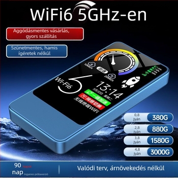 2 az 1-ben hordozható WiFi és mobil töltő, játékhoz és streaminghez, WiFi 6 és háromhálózati kompatibilitás