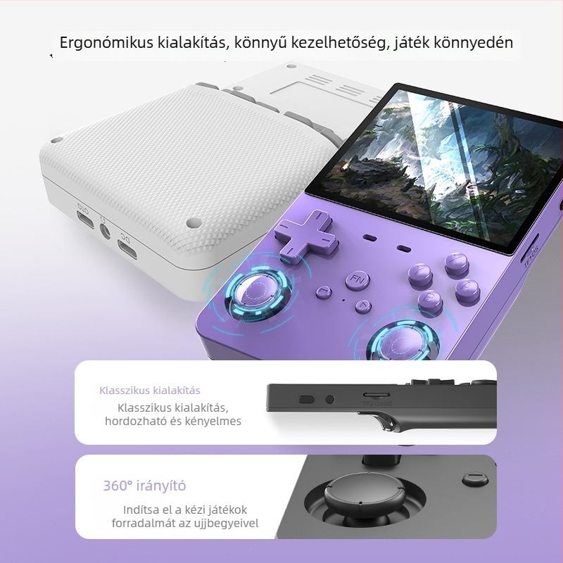 Hordozható joystick játék konzol, nosztalgikus retró stílussal, RPG játékok (128GB memória, USB OTG, nyílt forráskódú operációs rendszer, vezeték nélküli kapcsolat, eredeti szoftver)