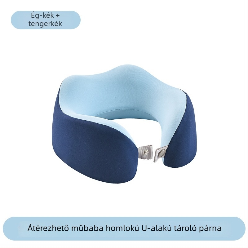 Memóriahabos U-alakú utazási nyakpárna, repülőgépes nyakpárna, hordozható nyaki támasz