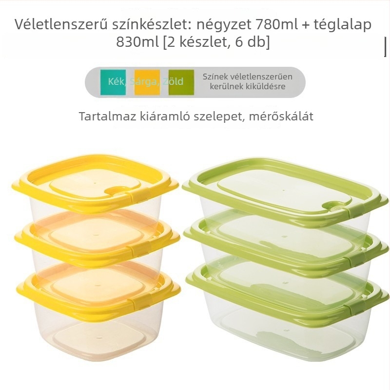 Camellia élelmiszer-tároló doboz, műanyag, téglalap alakú, mikrohullámú sütőben használható, fedéllel
