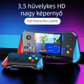 Hordozható retro játékkonzol nosztalgikus klasszikus stílusban, újratölthető, 128GB memória, PS/2 interfész, VGA kimenet, MP3 lejátszó