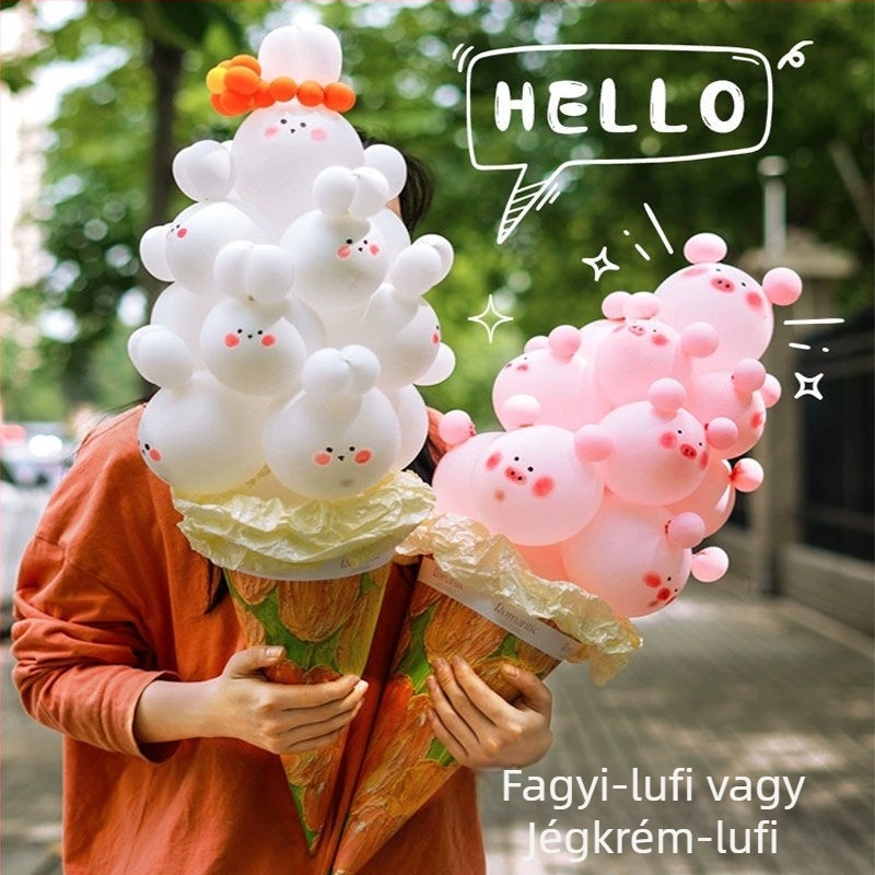 TPU anyagú ballon készlet, földre zuhanó ballon típus, kerek forma, születésnapi dekoráció