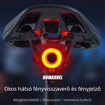 Intelligens fékérzékelős hátsó világítás út- és MTB biciklikhez – Romarvel, testreszabható feldolgozás, hivatalos magántulajdonú márka, importálás nélkül