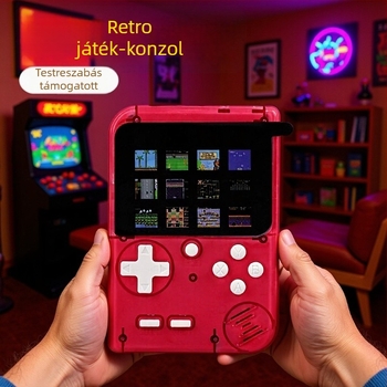 Hordozható retro játékkonzol, 400-in-1, 8-bites operációs rendszer, 8GB memória, 720p kijelző