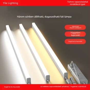 Csatlakozós falikar LED csőfénnyel, háromvédelmi LED-szalag világítás, hálószobai éjjeli lámpa, T5/T8 tartó