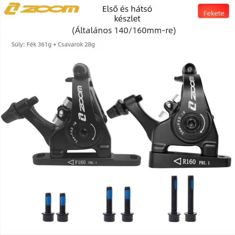 Zoom országúti kerékpár tárcsafékkészlet, mechanikus, eleje és hátsó, DB700