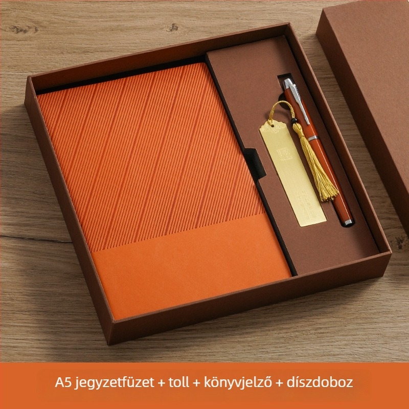 Személyre szabott logóval ellátott ajándék jegyzetfüzet készlet, puha bőr üzleti notesz, hordozható