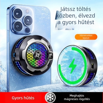 SL15 Csendes vezeték nélküli töltő radiátor mágneses hátsó klipekkel – 2 az 1-ben félvezető hűtés, 15W, ABS + aluminiumötvözet, 74 g, Type-C interfész