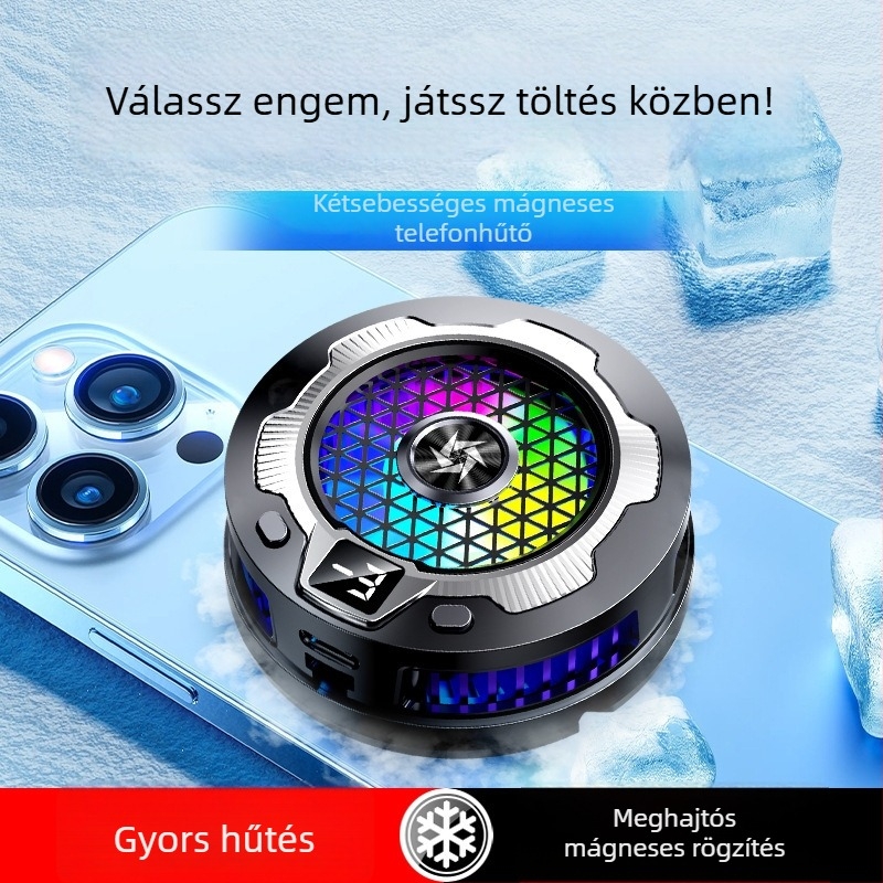 SL15 Csendes vezeték nélküli töltő radiátor mágneses hátsó klipekkel – 2 az 1-ben félvezető hűtés, 15W, ABS + aluminiumötvözet, 74 g, Type-C interfész