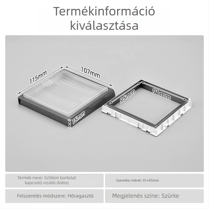 86 Típusú ragasztós szilikon vízálló doboz fürdőszobai kapcsolóhoz – teljesen zárt, gyerekbiztos, márka Qiman, aljzati kiegészítők
