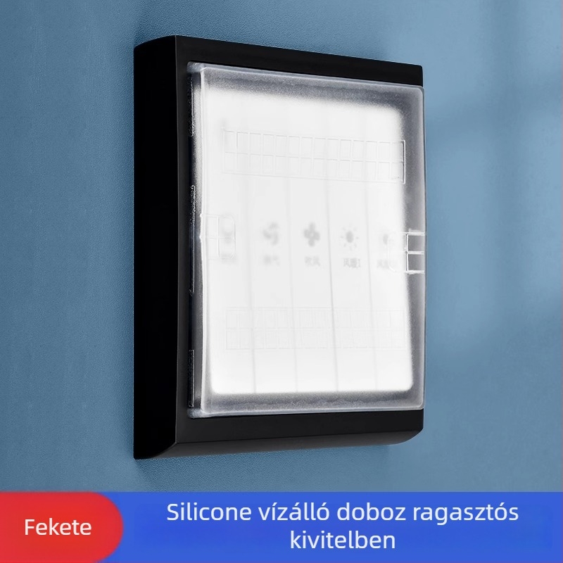 86 Típusú ragasztós szilikon vízálló doboz fürdőszobai kapcsolóhoz – teljesen zárt, gyerekbiztos, márka Qiman, aljzati kiegészítők