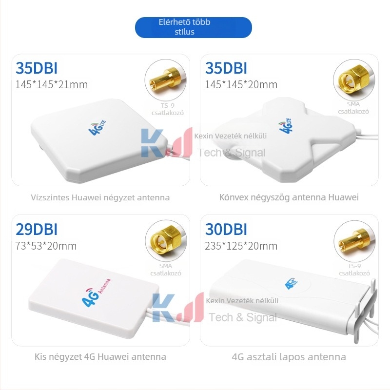 Tabletta antenna 4G hálózathoz, kettős polarization, omni irányú, külső nagy nyereségű, TS9 csatlakozó