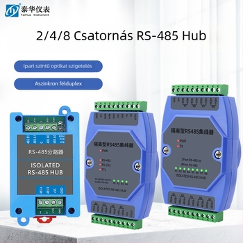 Ipari RS-485 hub 2/4/8 csatornával optikai izolációval és busz bővítésével, RS-485 ismétlő