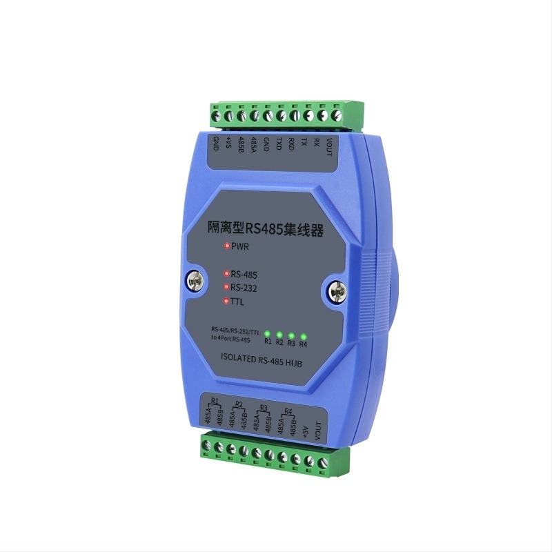 Ipari RS-485 hub 2/4/8 csatornával optikai izolációval és busz bővítésével, RS-485 ismétlő