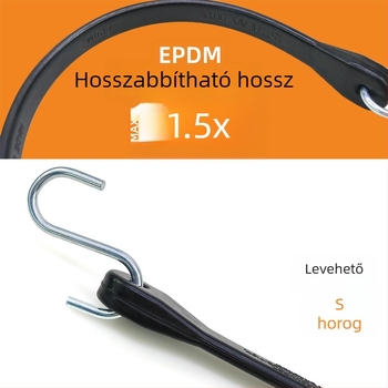Gumi elasztikus szállítmányrögzítő heveder, teherbírás 60, licencelt magáncímke