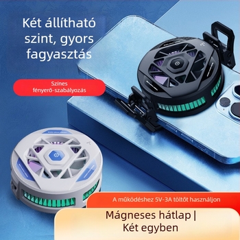 TL22 telefonhűtő, mágneses kettős használat, 15W félvezető hűtés, ABS-ötvözet burkolat, Type-C interfész, 3 sebességű digitális kijelző