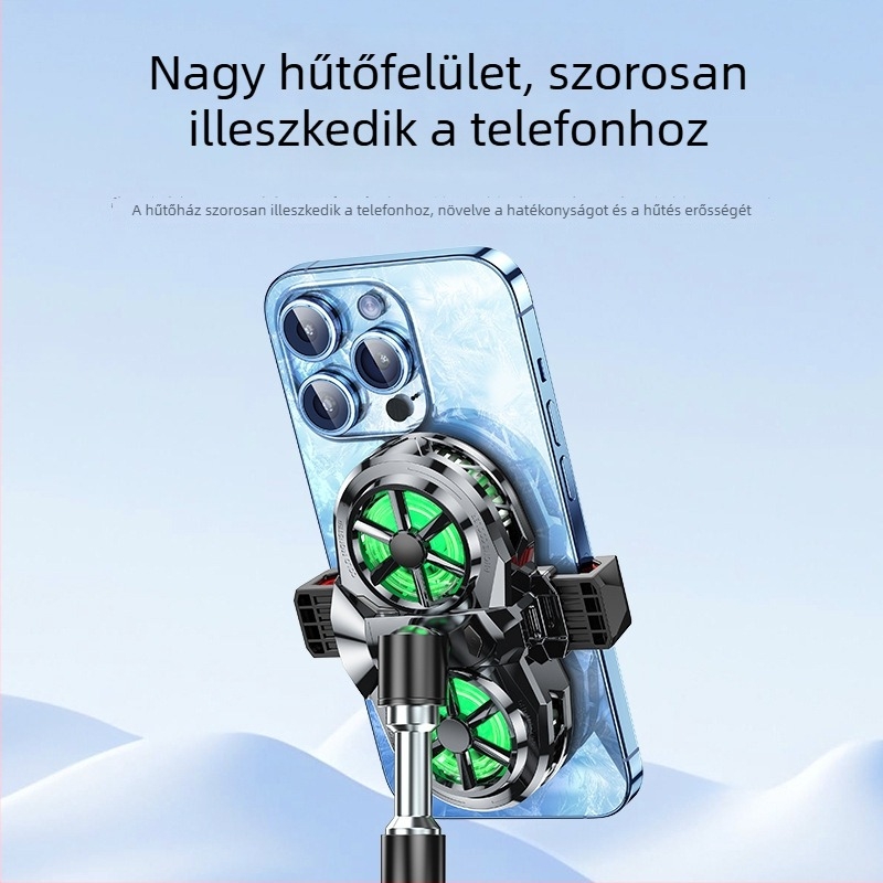 X117 Mobiltelefon hűtő – 3 sebességű, 6W, Type-C, ABS+alumínium ötvözet, 156 g