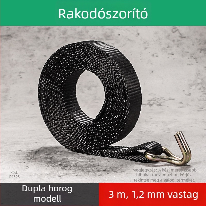 Universális teherhordó heveder dupla kampóval, vastagított, kopásálló