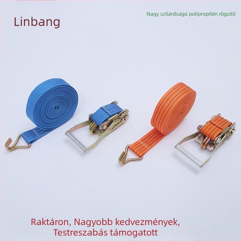 Linbang teherhúzó heveder feszítő, dupla horoggal, megerősített poliészterrel