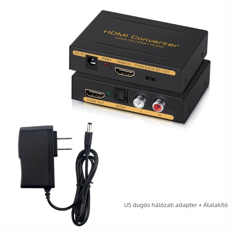 HDMI osztó audió kivonóval — HDMI to HDMI + SPDIF és R/L analóg audio, 1920x1080