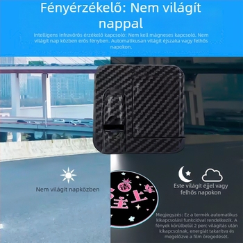 Autóbehívó fény angyalszárnyakkal és vetítéssel (vezeték nélküli, ragasztó rögzítés, 5V, 0,2A, modell Mks-3234)