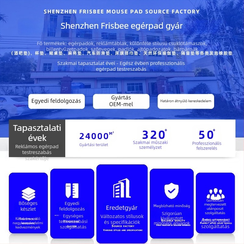 Logóval ellátott reklám egérpad, egyoldalas, csúszásmentes, hőtranszfer nyomtatás, OEM-kompatibilis
