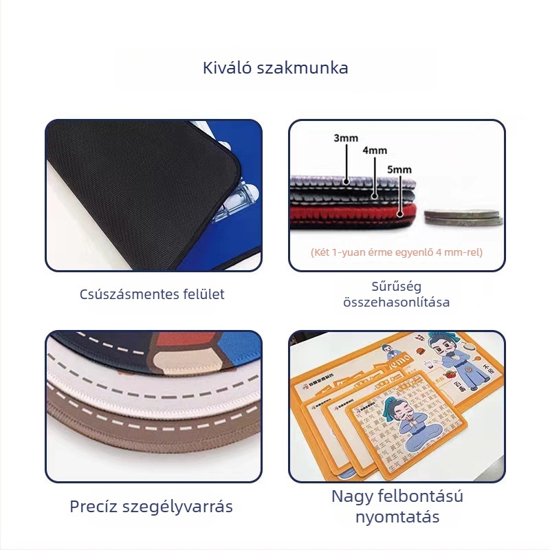 Logóval ellátott reklám egérpad, egyoldalas, csúszásmentes, hőtranszfer nyomtatás, OEM-kompatibilis